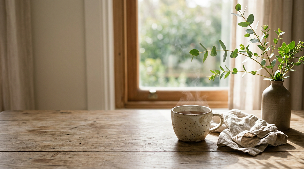 BrewRitual editorial mood — slow coffee and decaf