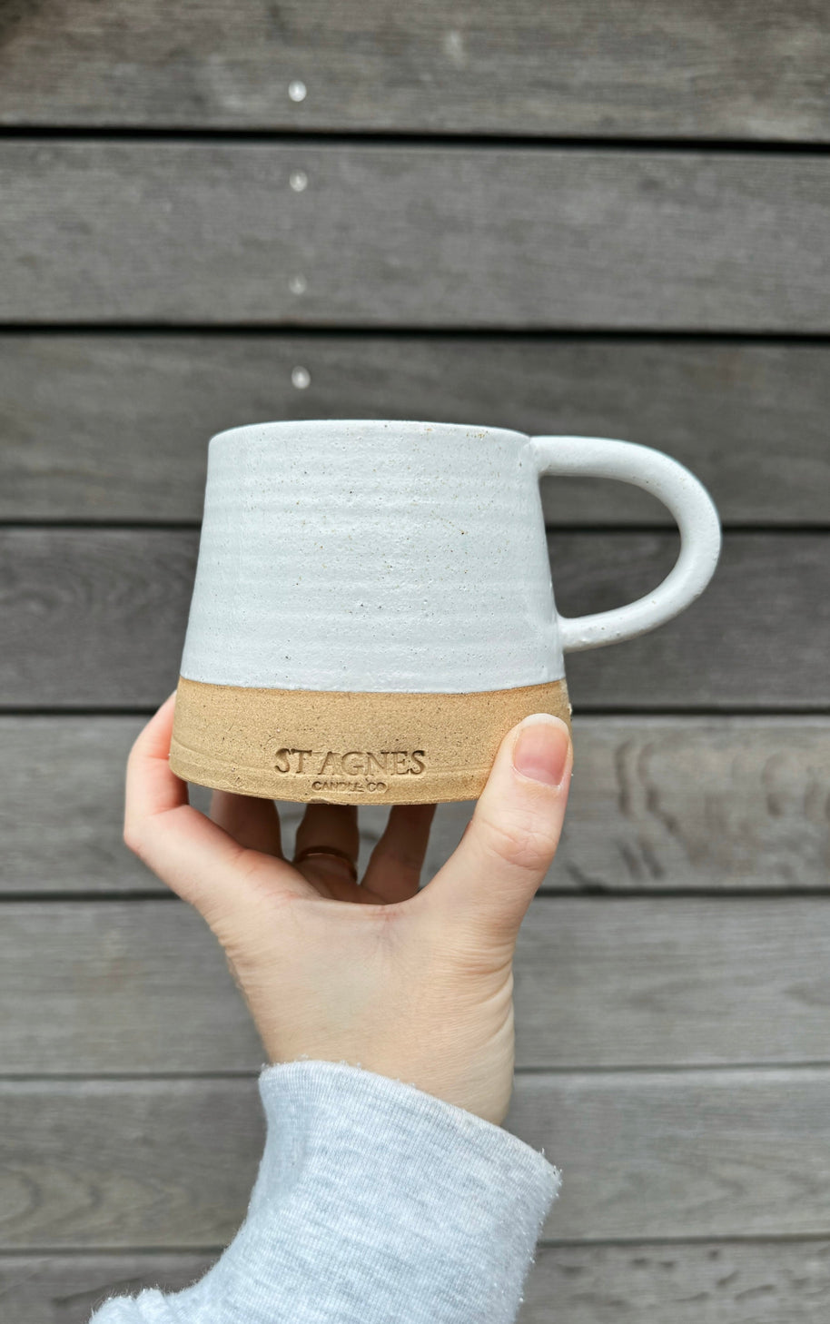 St Agnes handmade large ceramic mug with a glazed finish, 14–16oz