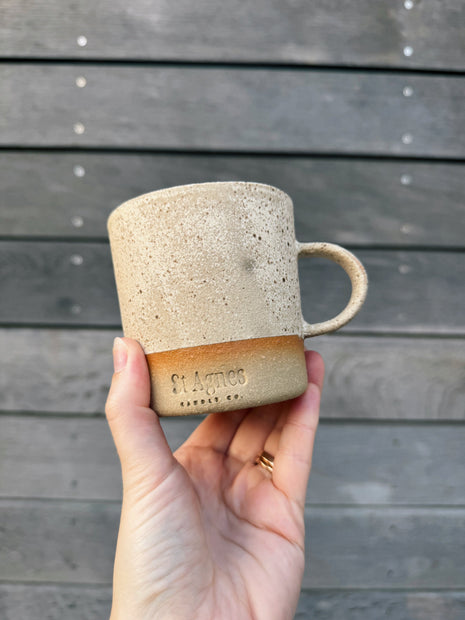 St Agnes handmade small ceramic mug with a glazed finish, 250ml