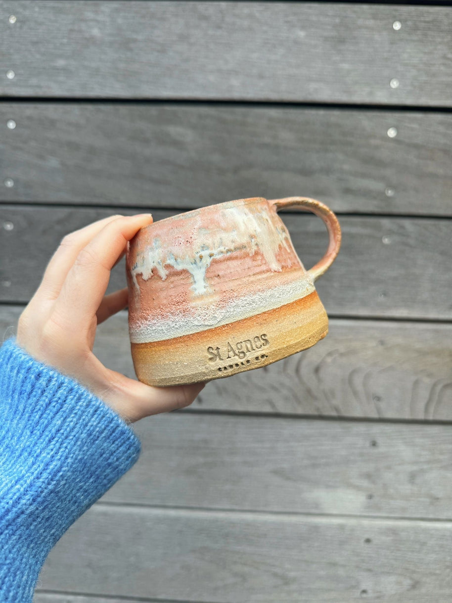 St Agnes handmade large ceramic mug with a glazed finish, 14–16oz