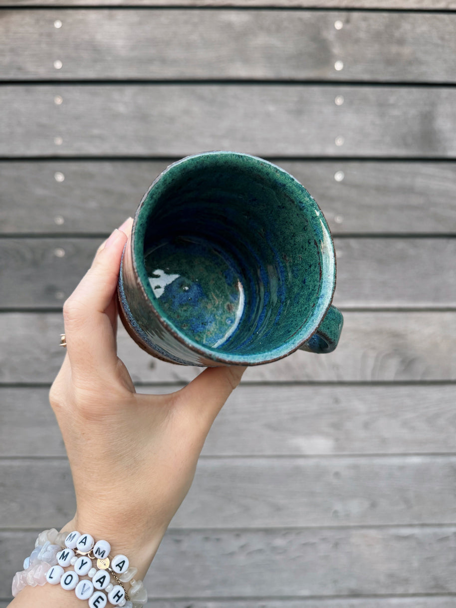 St Agnes handmade small ceramic mug with a glazed finish, 250ml
