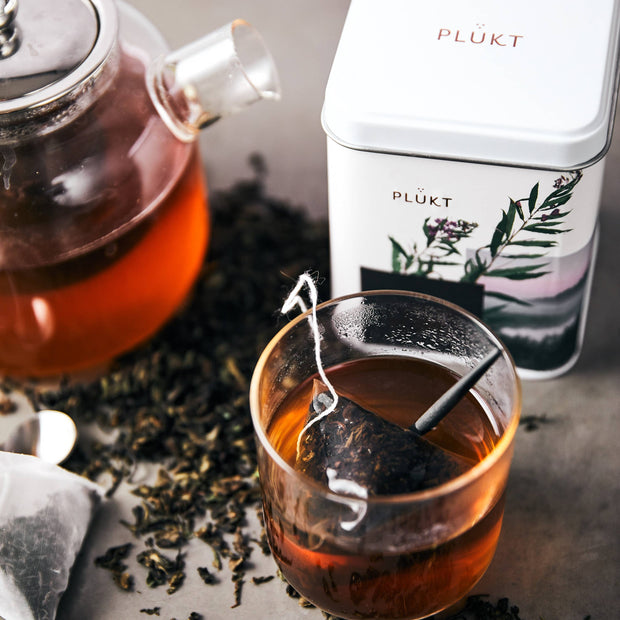 Nordic Black Tea - decaf, energy-boost, organic, herbal tea: 25 biodegradable tea bags plastic free