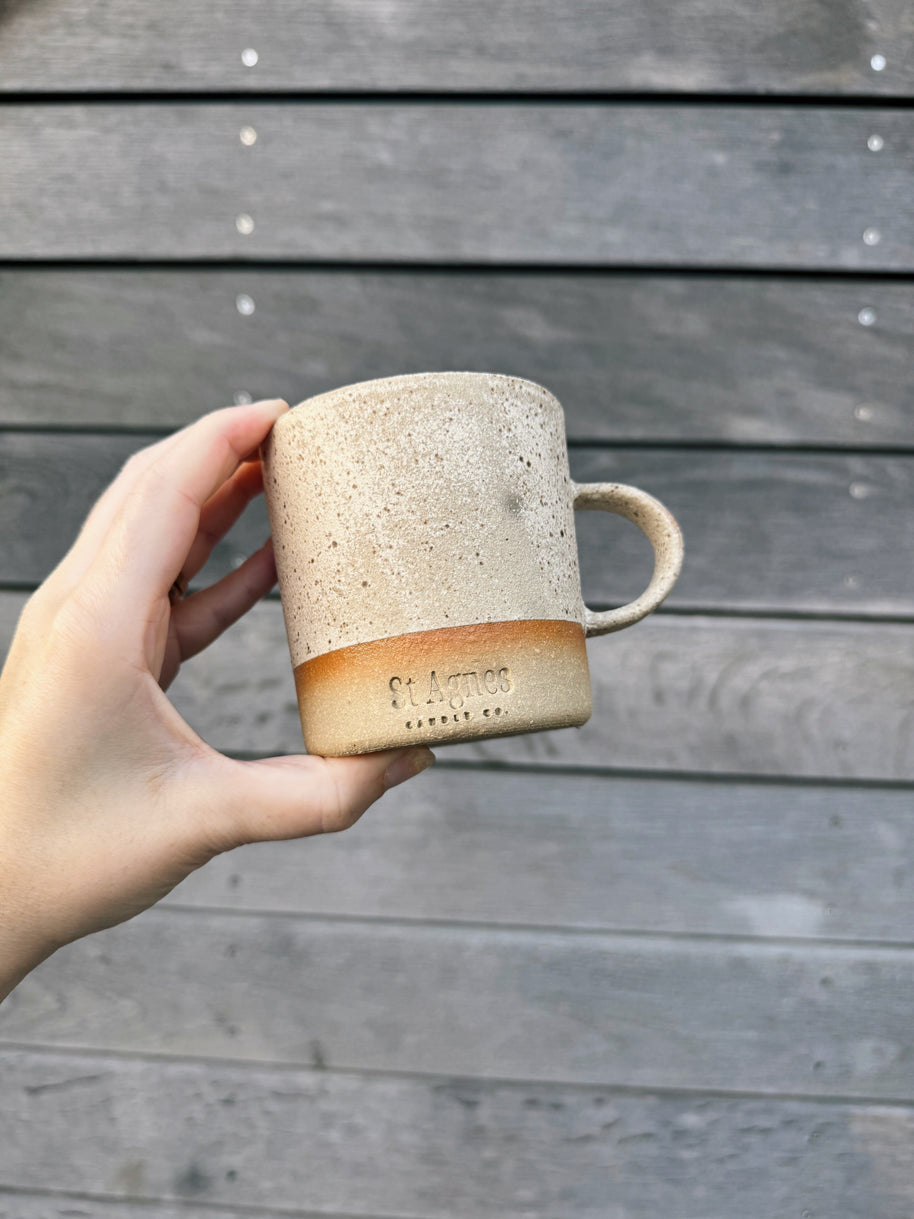 St Agnes handmade small ceramic mug with a glazed finish, 250ml