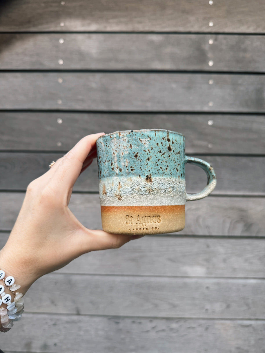 St Agnes handmade small ceramic mug with a glazed finish, 250ml