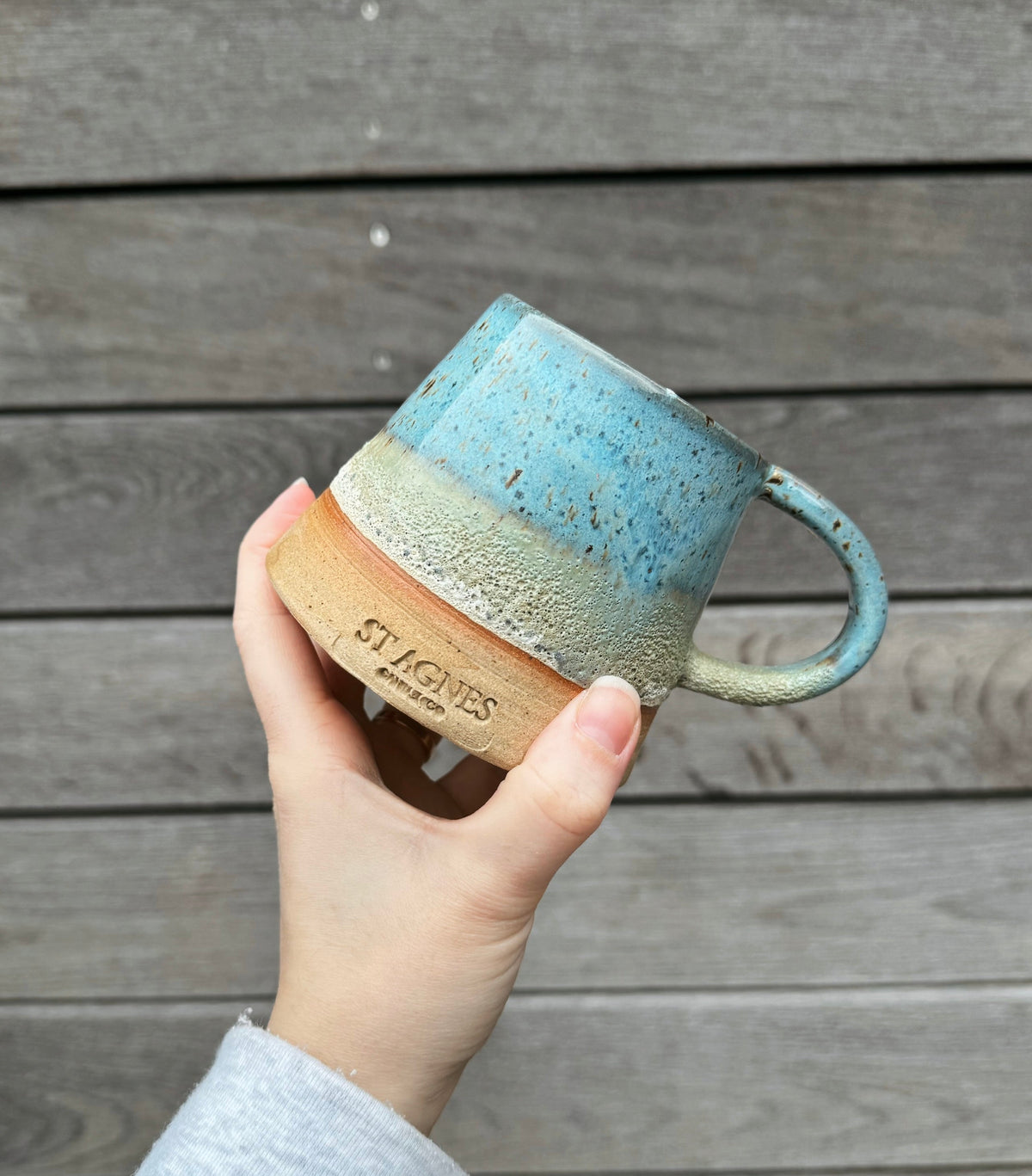 St Agnes handmade large ceramic mug with a glazed finish, 14–16oz