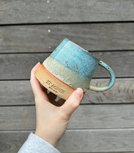 St Agnes handmade large ceramic mug with a glazed finish, 14–16oz