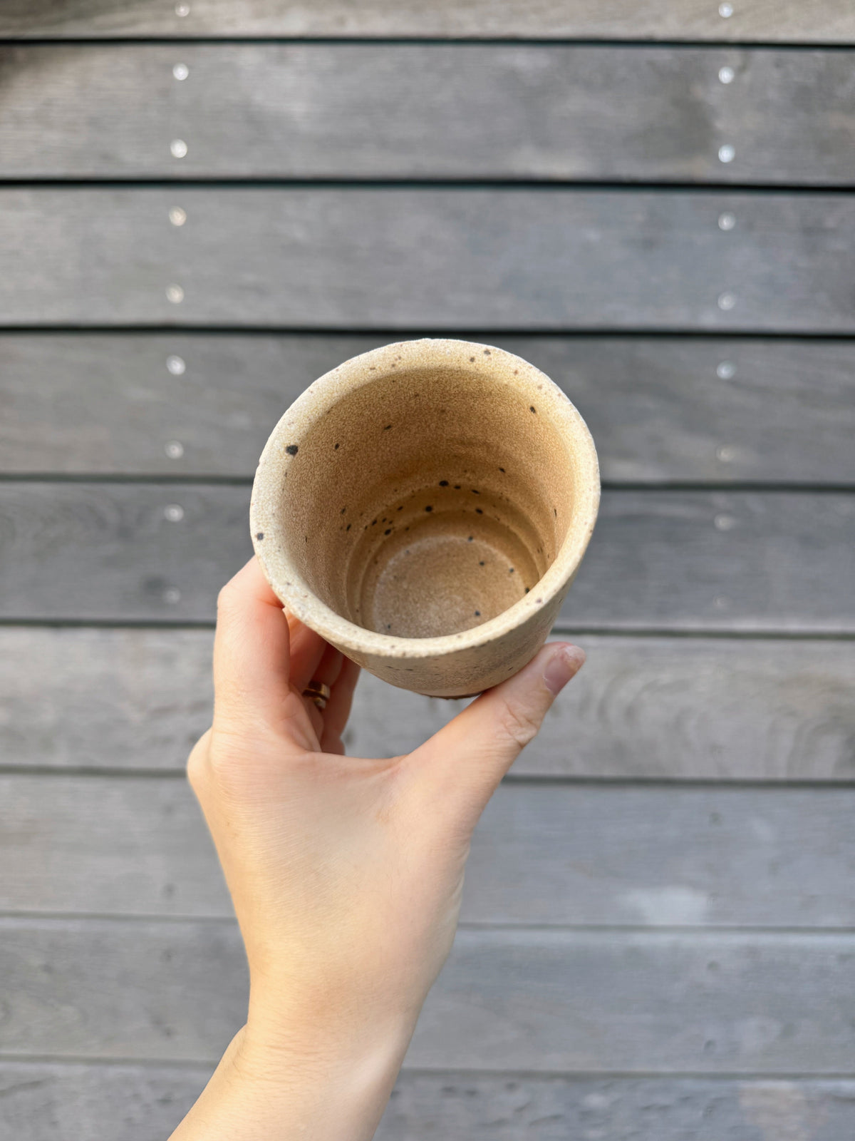 St Agnes handmade ceramic flat white cups with glazed finishes, 5–6oz per cup