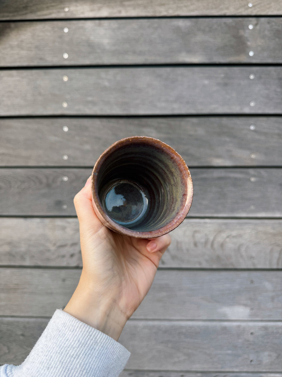 St Agnes handmade ceramic flat white cups with glazed finishes, 5–6oz per cup