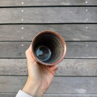 St Agnes handmade ceramic flat white cups with glazed finishes, 5–6oz per cup