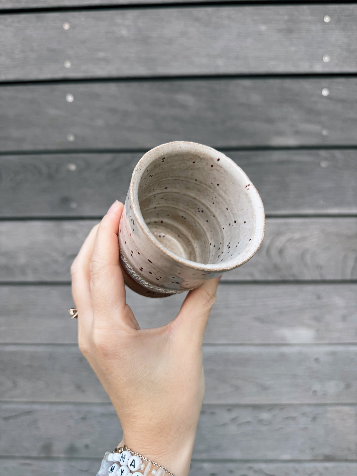 St Agnes handmade ceramic flat white cups with glazed finishes, 5–6oz per cup