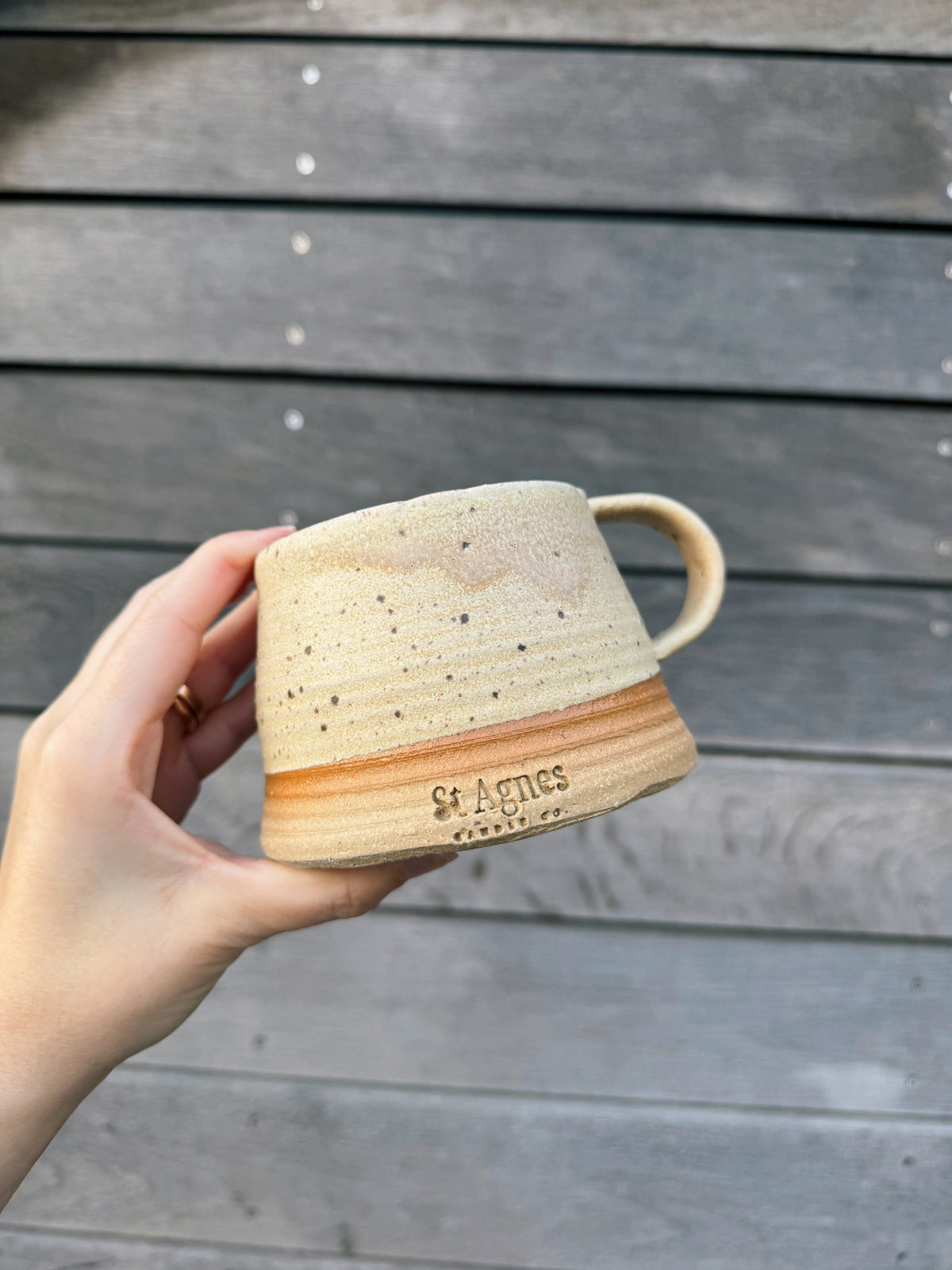 St Agnes handmade large ceramic mug with a glazed finish, 14–16oz