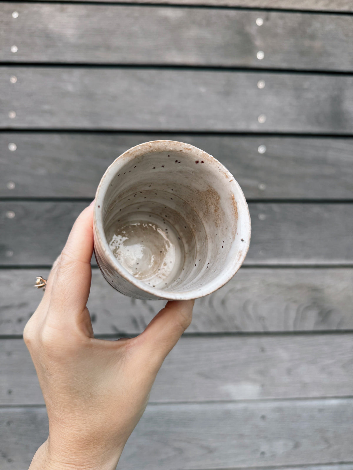 St Agnes handmade ceramic flat white cups with glazed finishes, 5–6oz per cup