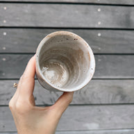 St Agnes handmade ceramic flat white cups with glazed finishes, 5–6oz per cup