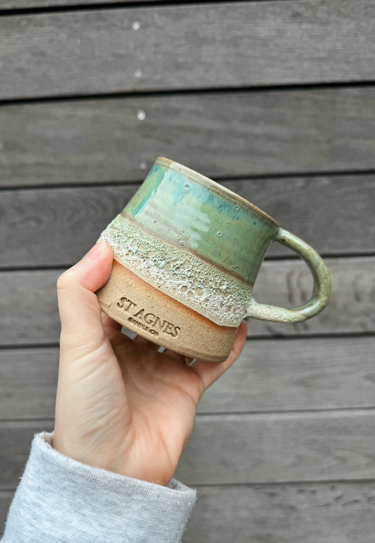 St Agnes handmade large ceramic mug with a glazed finish, 14–16oz