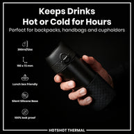 ION8 Insulated Steel Travel Mug — Black, 360ml