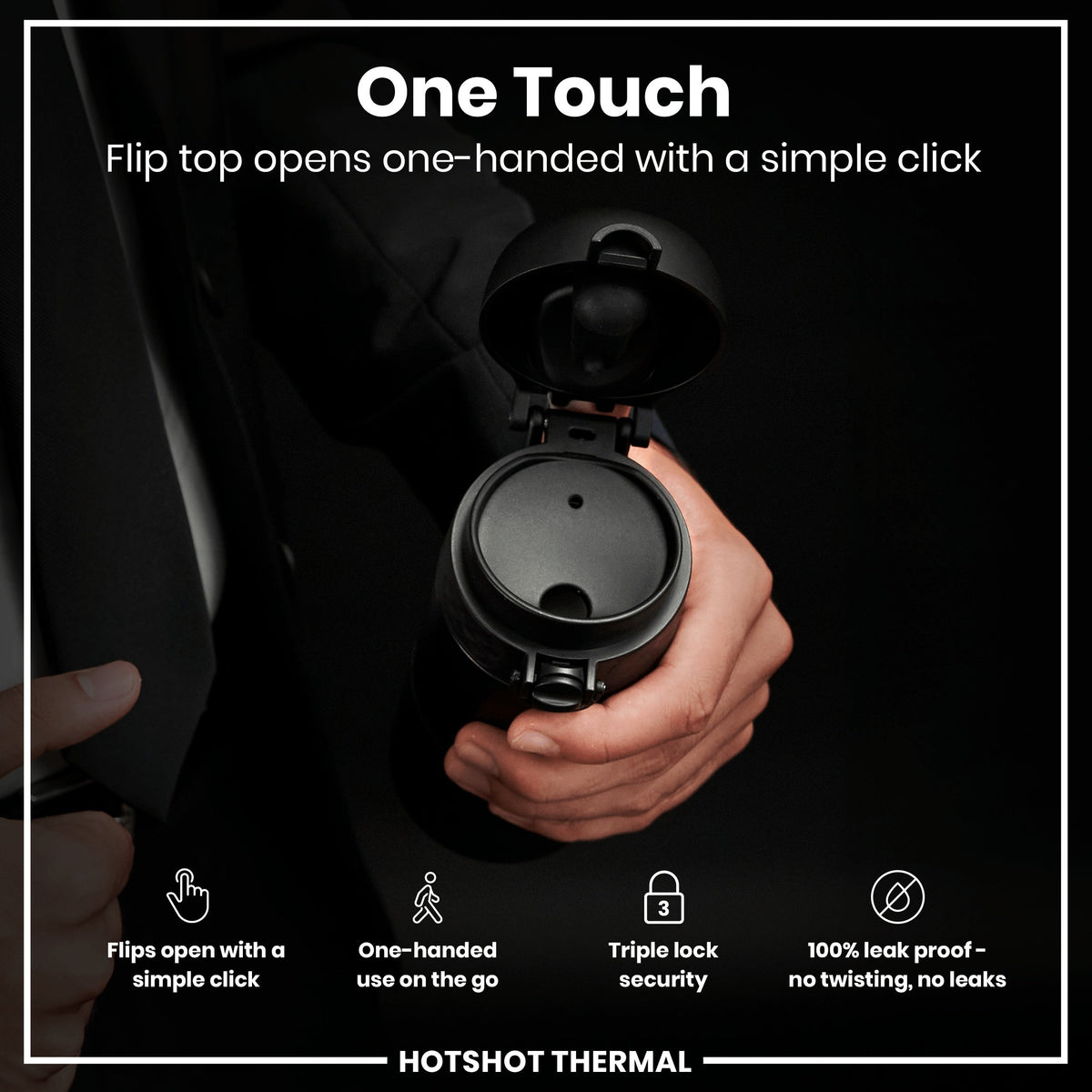 ION8 Insulated Steel Travel Mug — Black, 360ml
