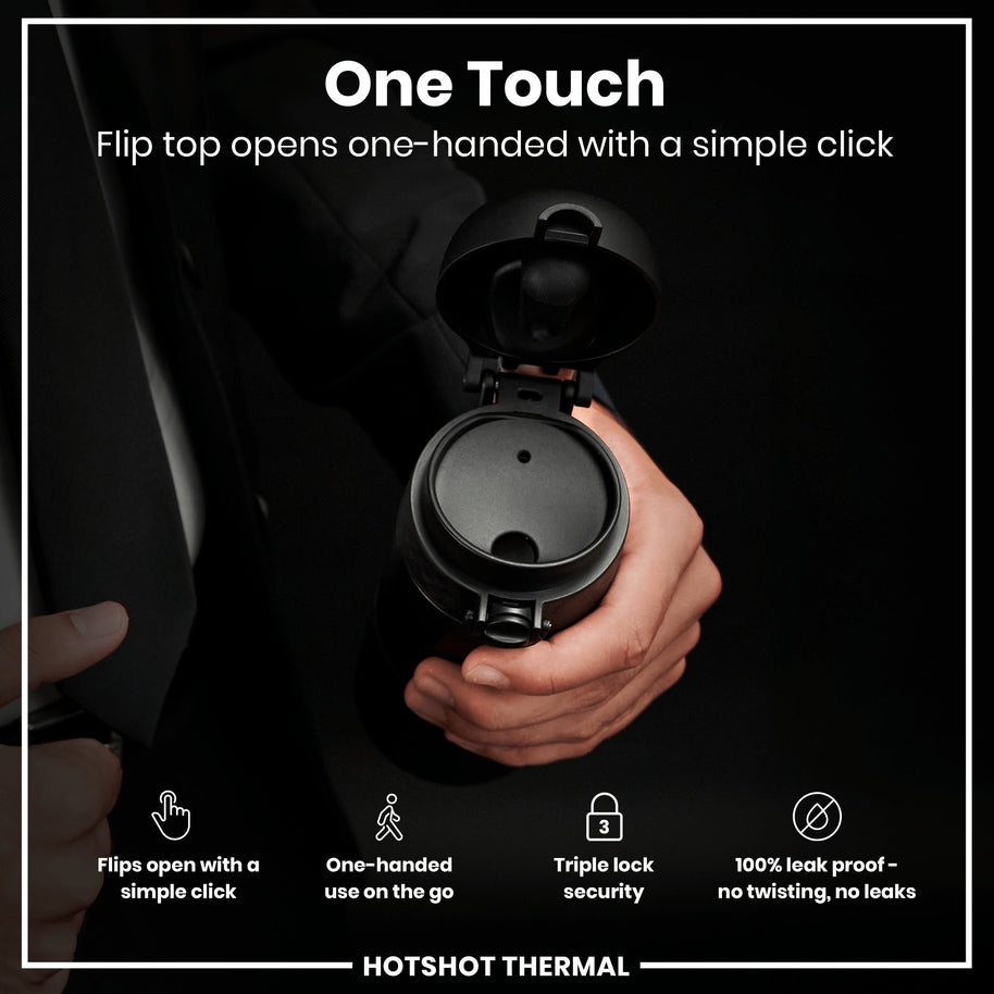 ION8 Insulated Steel Travel Mug — Black, 360ml
