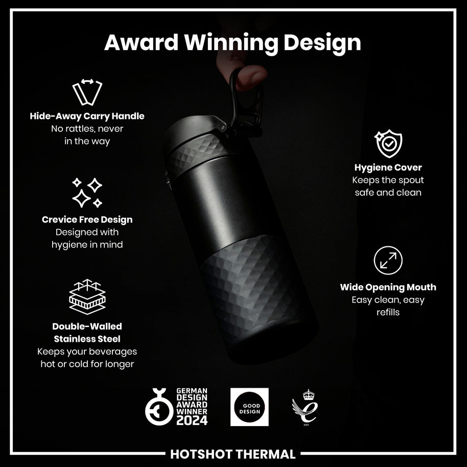 ION8 Insulated Steel Travel Mug — Black, 360ml