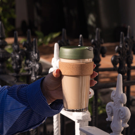 Brew Cork Glass Cup - 16oz | Pine