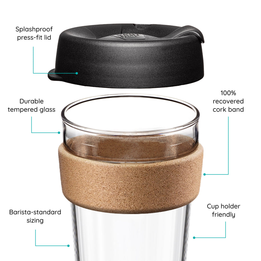 Brew Cork Glass Cup - 12oz | Eventide