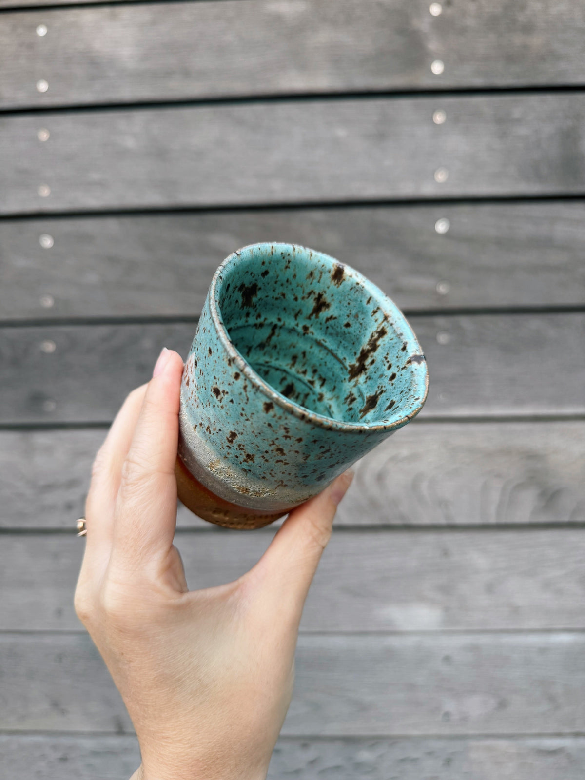 St Agnes handmade ceramic flat white cups with glazed finishes, 5–6oz per cup