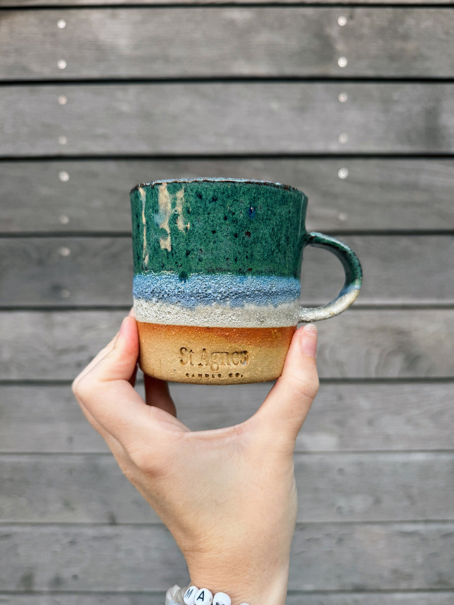 St Agnes handmade small ceramic mug with a glazed finish, 250ml