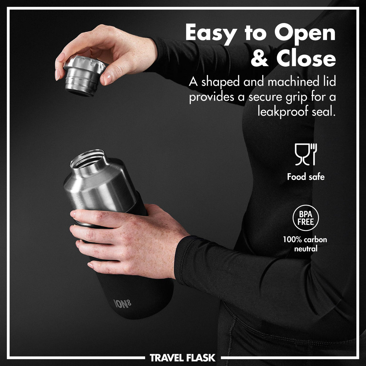 Luma Vacuum Insulated, Flask & Mug, Black, 700ml (24oz)