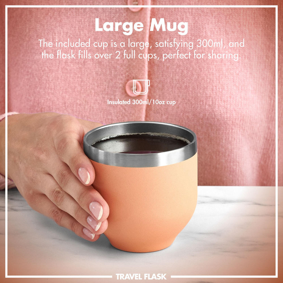 ION8 Luma Vacuum Flask & Mug — Coral, 700ml — product detail view 3