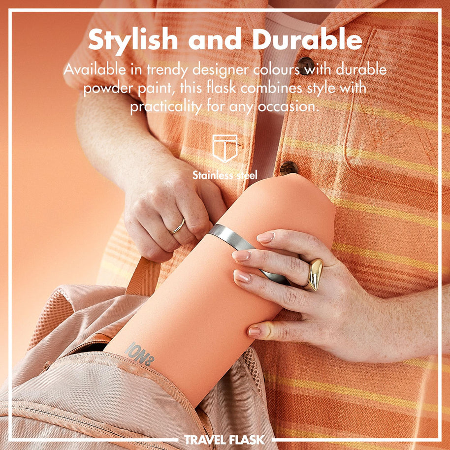 ION8 Luma Vacuum Flask & Mug — Coral, 700ml — product detail view 6