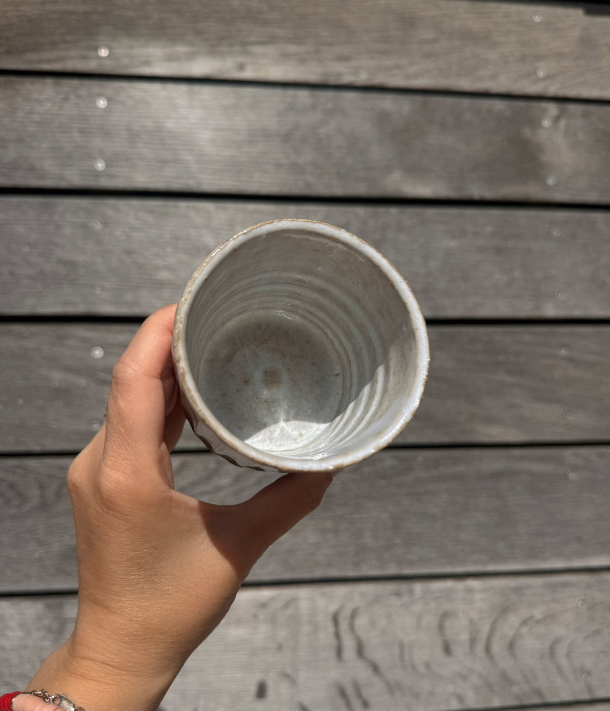 St Agnes handmade fluted ceramic coffee cup with a glazed finish, 6oz