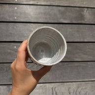 St Agnes handmade fluted ceramic coffee cup with a glazed finish, 6oz