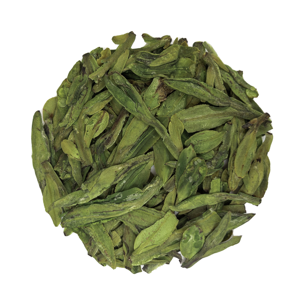 PekoeTea Pre-Rain Long Jing — Dragon Well Green Tea — detail view
