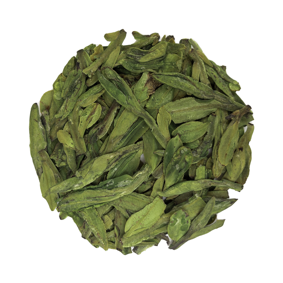 PekoeTea Pre-Rain Long Jing — Dragon Well Green Tea — detail view
