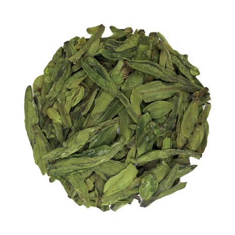 PekoeTea Pre-Rain Long Jing — Dragon Well Green Tea — detail view