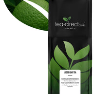 Tea-Direct Earl Grey Decaffeinated loose-leaf tea packaging