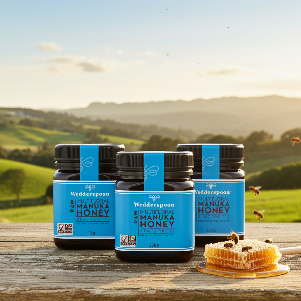 Wedderspoon Raw Manuka Honey KFactor 12+ — 3 × 250g