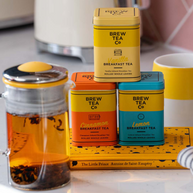 Brew Tea Co. Mini Twisted Breakfast Club — 3 × 30g Gift Set — serving suggestion