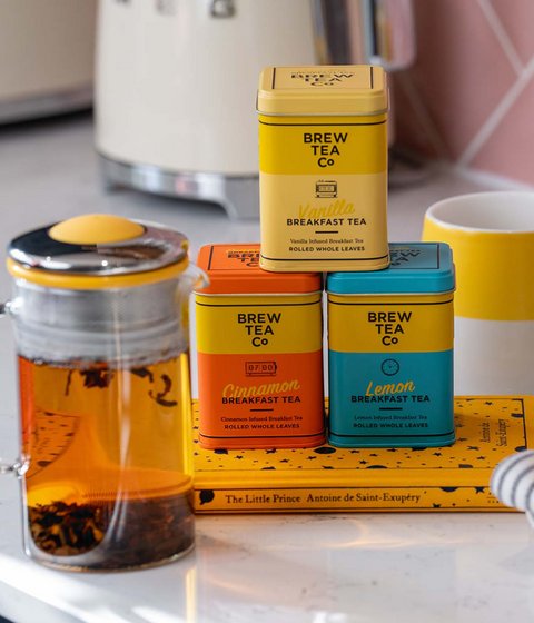 Brew Tea Co. Mini Twisted Breakfast Club — 3 × 30g Gift Set — serving suggestion