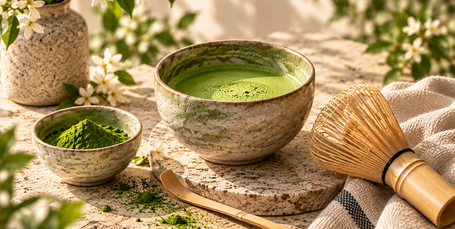Bright editorial matcha ritual