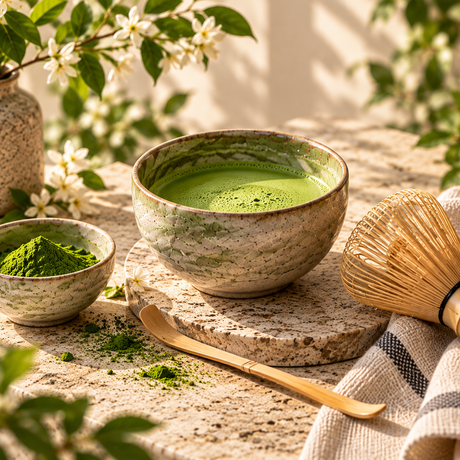 Bright editorial matcha ritual