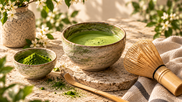 Bright editorial matcha ritual