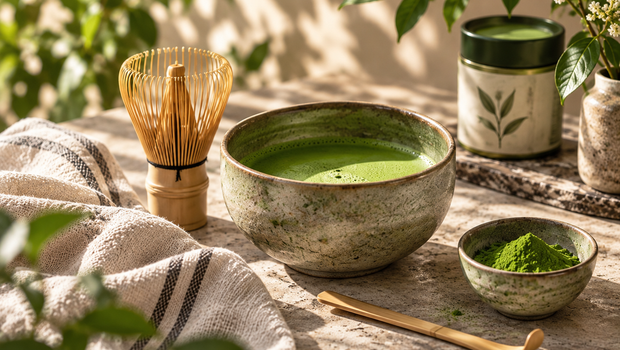 Matcha Ritual editorial matcha preparation scene