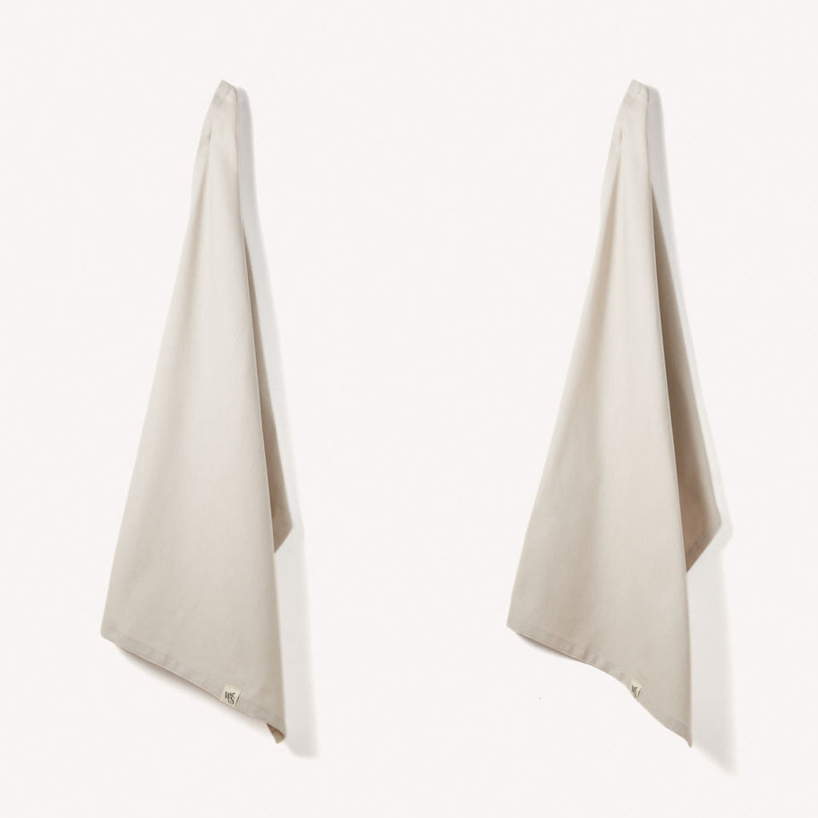 Organic Cotton Tea Towels — Herringbone Weave, Set of 2 — product detail view 5