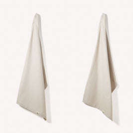 Organic Cotton Tea Towels - Herringbone Weave - Set of 2