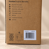 HuskeeOriginal Charcoal original packaging benefits and barcode