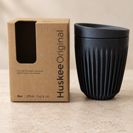 HuskeeOriginal 8oz Charcoal cup and original packaging