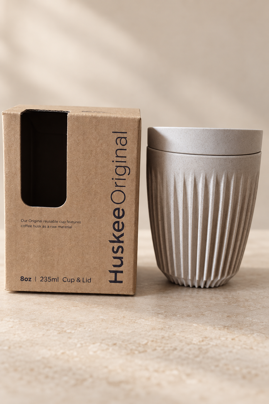 HuskeeOriginal 8oz Natural cup and original box