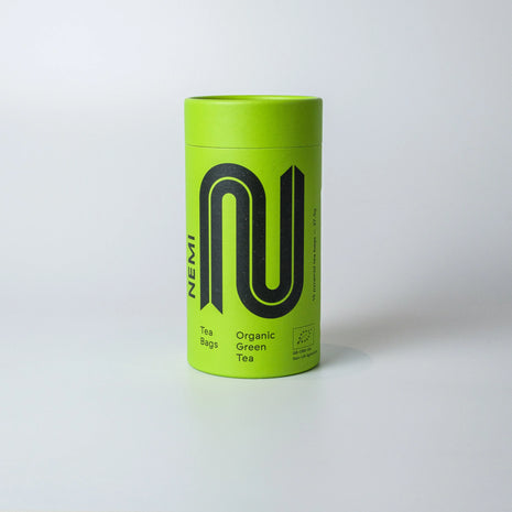 NEMI Teas Organic Green Tea, tube of 15 pyramid teabags