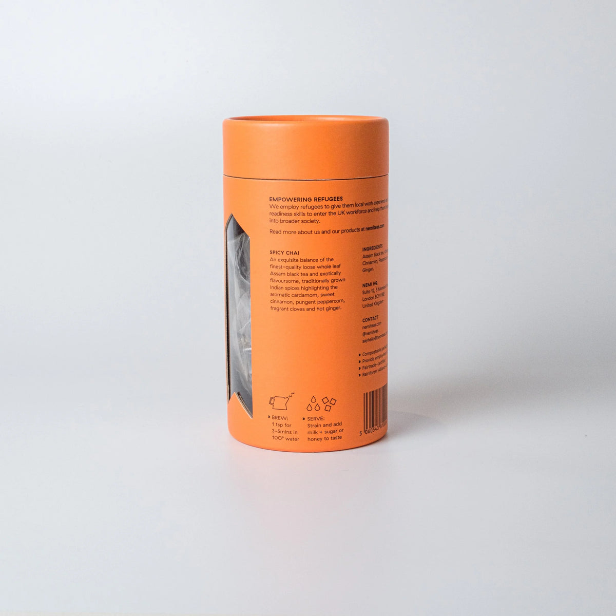 NEMI Teas Spicy Chai, 125g loose leaf tea in retail tube