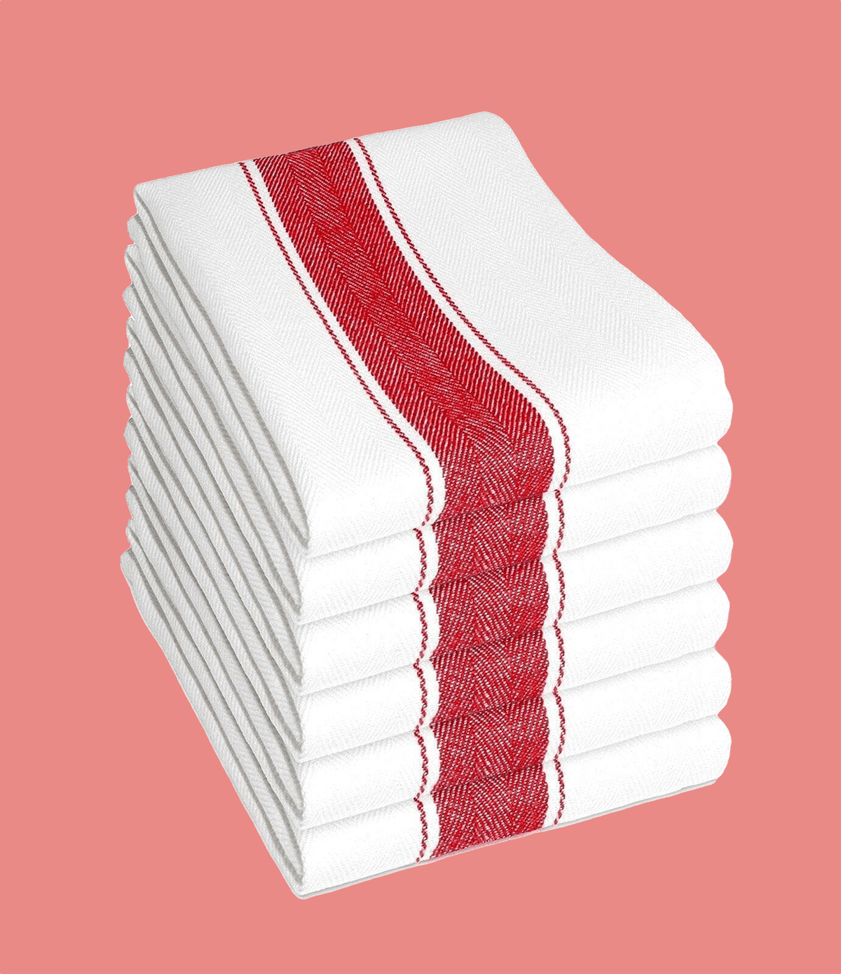 OLIVIA ROCCO Herringbone Cotton Tea Towels — Set of 6